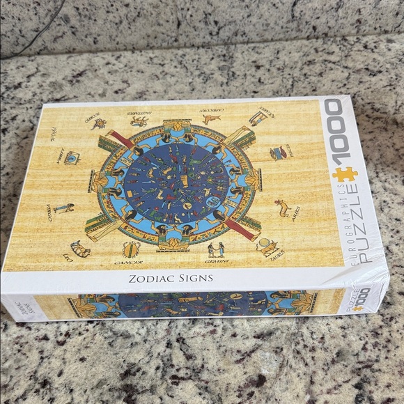Eurographics Zodiac Signs Puzzle - Blue and Tan - Picture 1 of 4